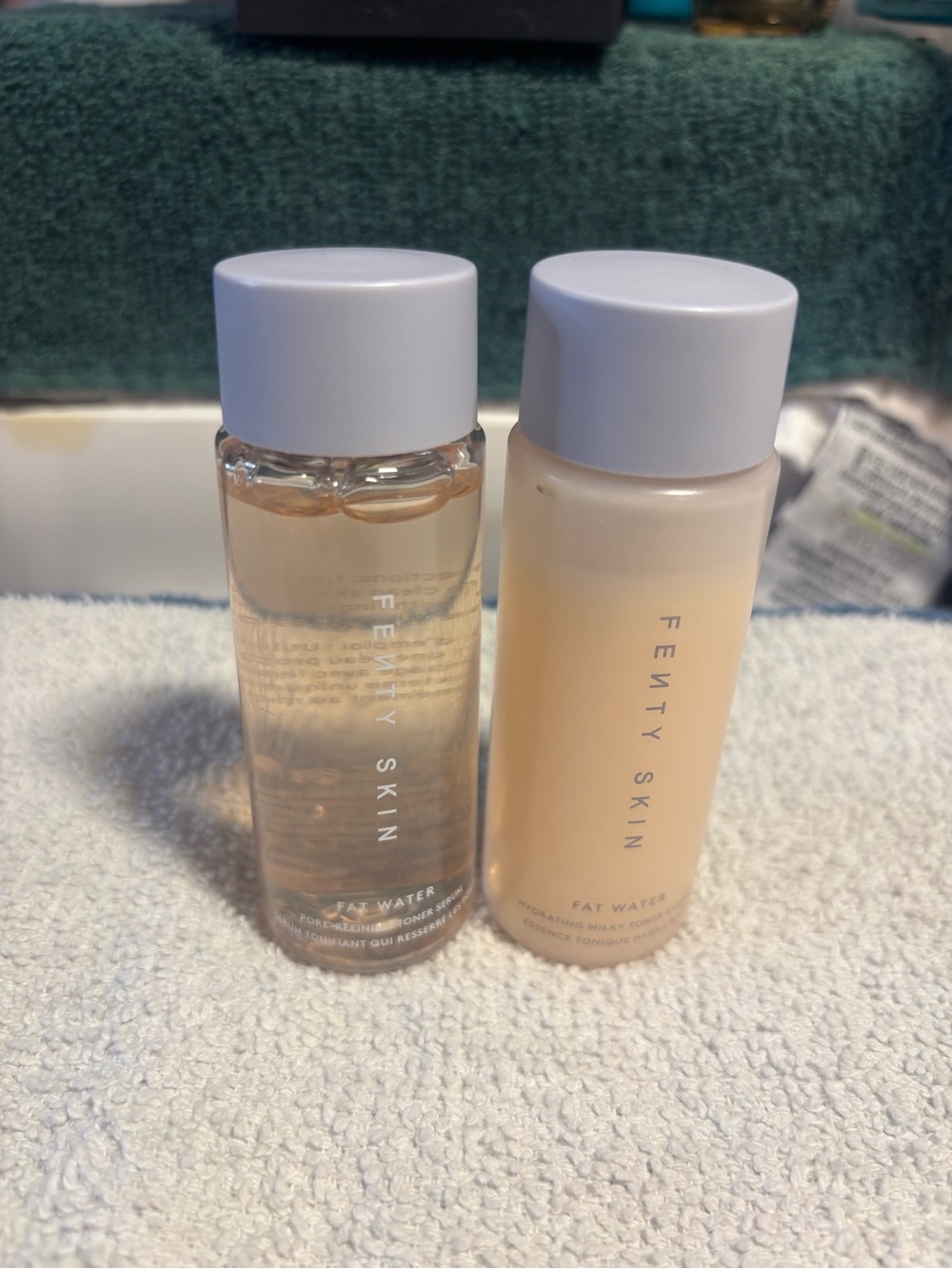Fenty Beauty Fat Water Toner - Clear & Peach Bottles